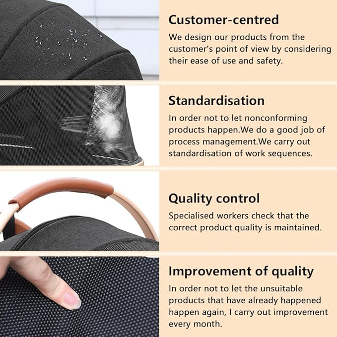 Pettingzoo Dog stroller with 4 Wheels, Folding Cat Stroller for Small/Medium/Large dogs & cats to 60 lbs, pet stroller with removable carrier, Storage Basket,Cup Holder,3 in1 Multifunctiona Detachable