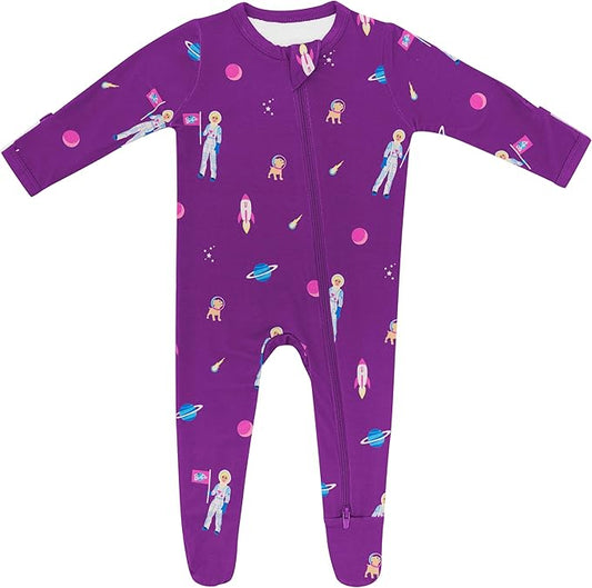 KYTE BABY Unisex Zipper Closure Footies, Rayon Made From Bamboo, 0-24 Months