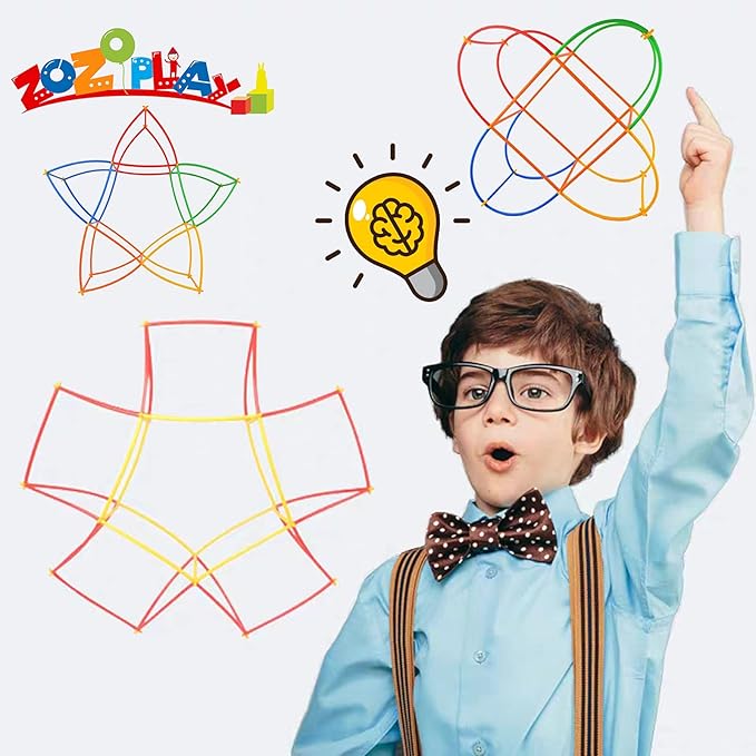 ZOZOPLAY Straw Constructor STEM Building Toys 400 Piece Straws and Connectors Building Sets Colorful Motor Skills Interlocking Plastic Engineering Toys Best Educational Toys Boy & Girl…