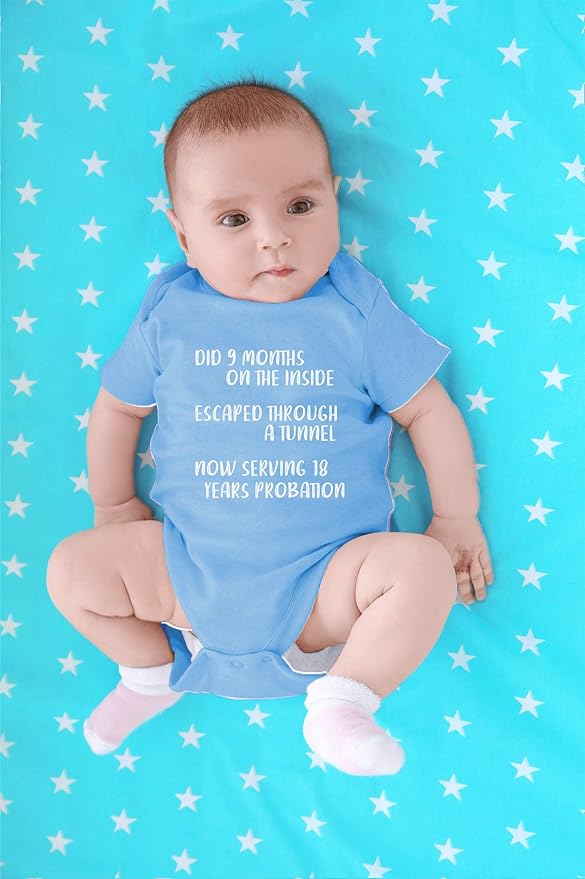 CBTwear Did 9 Month, Escaped Through a Tunnel, Serving 18 Years Baby Bodysuit Unisex Comfy Humor