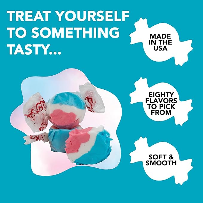 Taffy Town Saltwater Taffy - Rocket Pop | Gourmet | Nougat-Style Candy | Soft & Delicious | Summer Snack Treats | Party Good Candies | 2.5lbs
