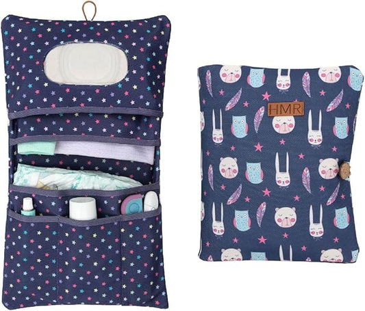 HAMUR Baby Diaper Bag Organizer – Travel-Friendly, Compact & Foldable | Stroller Pouch for Newborn Essentials – Must-Have for Boys & Girls (Purple)