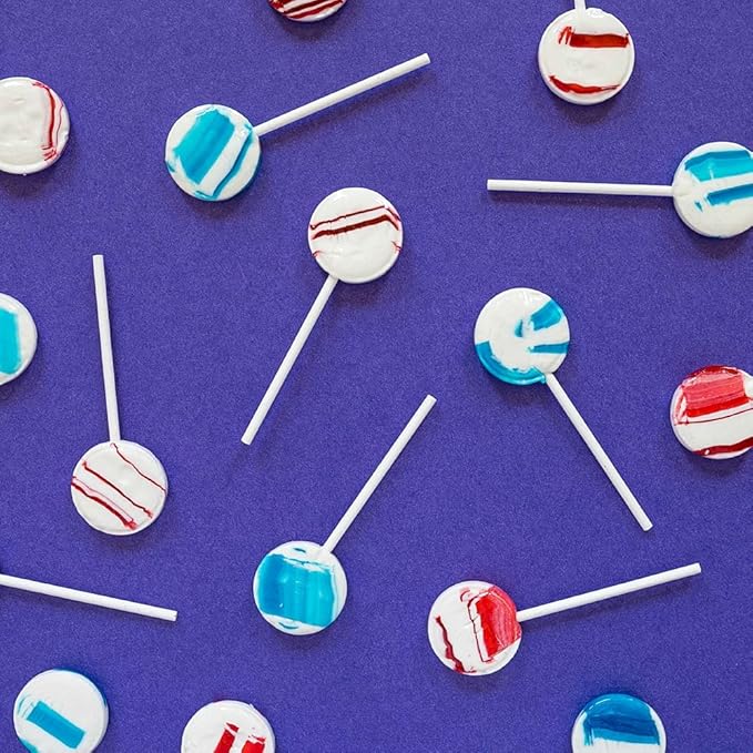 Patriotic Lollipops, Nut free, Parade Candy by Candy Creek, Red Raspberry & Blueberry Blast, 880 Count