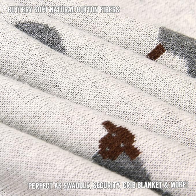 Luxury Cotton Knit Swaddle Baby Blanket - Soft Cozy Lightweight Unisex Receiving Swaddler Stroller Quilt Blanket for Shower Gift Registry for Newborns Infants Toddlers (Sheep - Ivory)