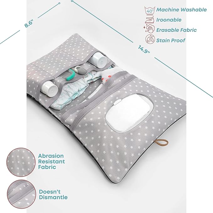 HAMUR Baby Diaper Bag Organizer – Travel-Friendly, Compact & Foldable | Stroller Pouch for Newborn Essentials – Must-Have for Boys & Girls (Anchor)