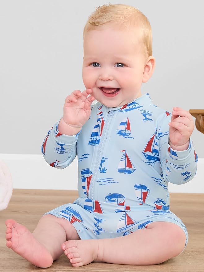 Simple Joys by Carter's Baby-Boys 2-Pack 1-Piece Zip Rashguards