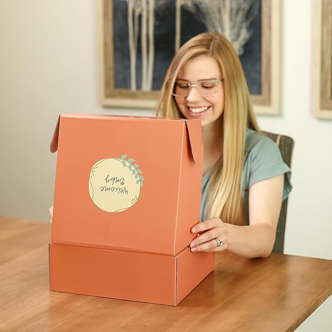 Baby Memory Book Gift Set and First Year Journal (0–5 Yrs), Milestone Blanket, Monthly Markers & Birth Announcement Sign Gender Neutral Baby Gift for Baby Showers