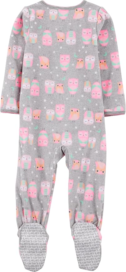 Simple Joys by Carter's girls Loose-Fit Flame Resistant Fleece Footed Pajamas