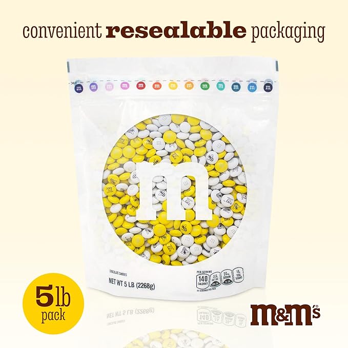 M&M’S WORLD Meant To Bee Milk Chocolate Candy - 5lbs of Bulk Candy for Engagement Party, Wedding Favors, a Chocolate Gift Box and More