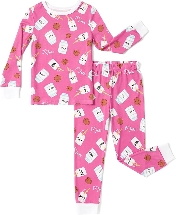 PATPAT Bamboo Viscose Pajama Sets for Toddler Boys & Girls Baby Kids, Ultra-soft Snug fit Pjs Sleepers for Birthday Holiday