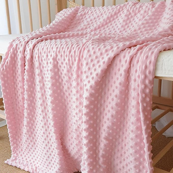 CREVENT Cozy Soft and Warm Sherpa Baby Blanket for Infant Toddler's Crib Cot Stroller Gift for Baby Girls All Season Use(30"X40" Pink Dot)