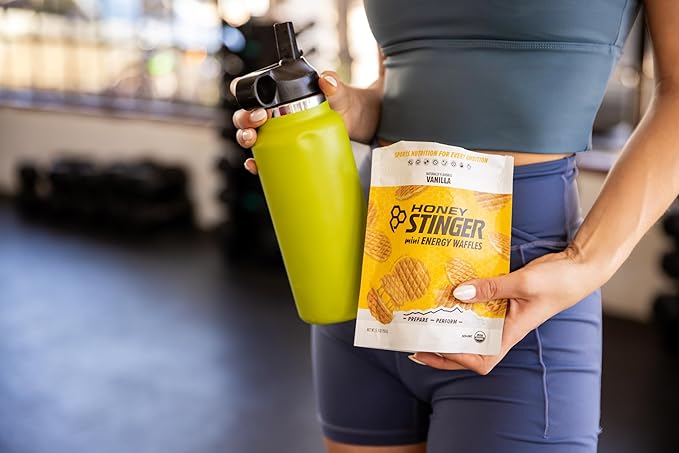 Honey Stinger Organic Mini Vanilla Waffles, Energy Stroopwafel for Exercise, Endurance and Performance, Sports Nutrition for Home & Gym, Pre and Post Workout, 1 Bag, 5.3 Ounce