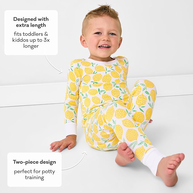 Little Sleepies Two-Piece Pajama Set for Boys & Girls, Soft Viscose from Bamboo Toddler Pajamas for Kids, Family Matching PJs