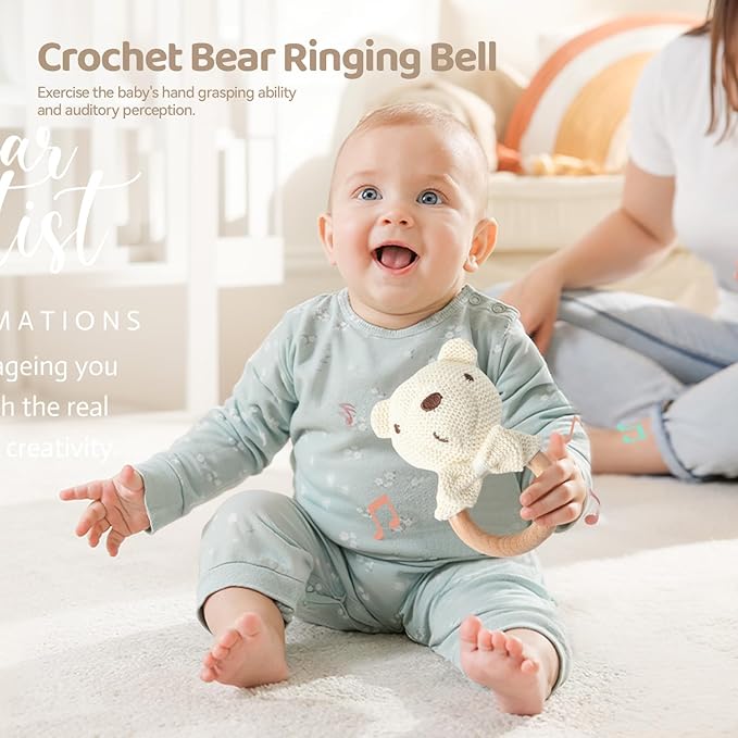 New Mom & Baby Gift Basket | Pregnancy & Baby Shower Gifts for First-Time Moms | Green Mama Glass Tumbler & Teddy Bear Rattle Set