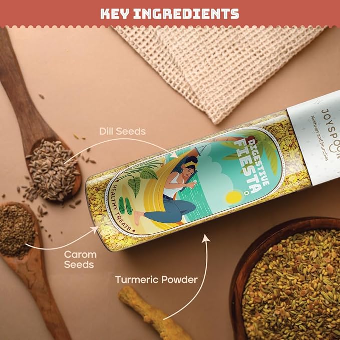 Joyspoon Digestive Fiesta Mukhwas Mouth Fresheners | Sugar-Free Digestive Mouth Freshener | Supari-Free After-Meal Snack | No Artificial Colors or Preservatives | Healthy Mukhwaas| 200g