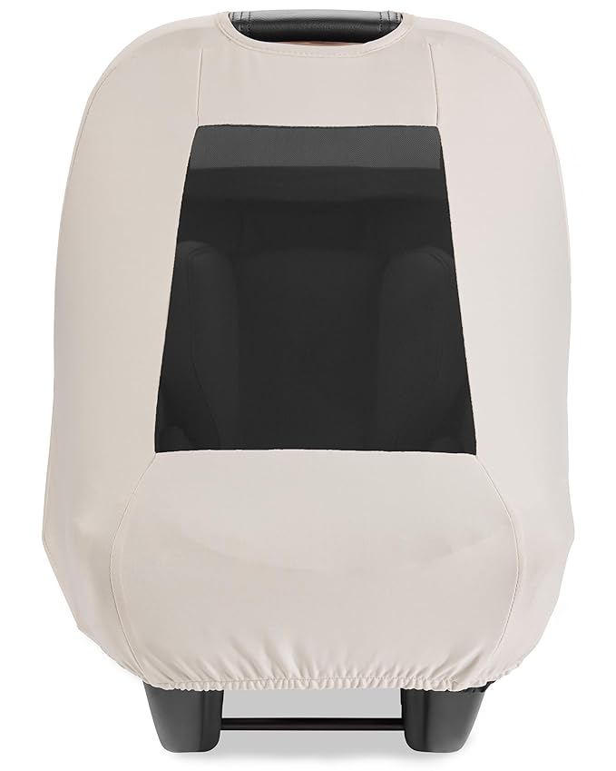 Skip Hop All Seasons Baby Car Seat Cover 4 in 1 Universal Fit with UPF40+ Sunshade and Water Resistant Fabric Oat