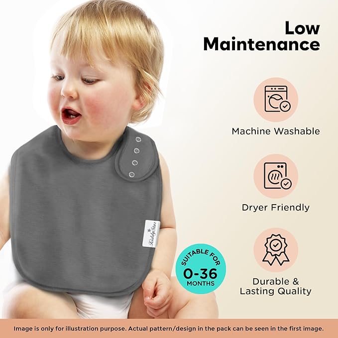 Organic Cotton Baby Bibs for Boys, Girls - Soft Drooling and Teething Bibs - Absorbent, Adjustable Bib for Toddlers