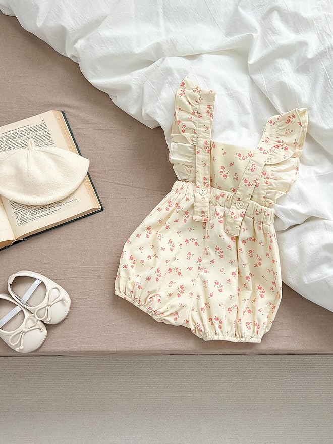 Toddler Baby Girl Summer Floral Sleeveless Romper - Ideal for 3M - 24M
