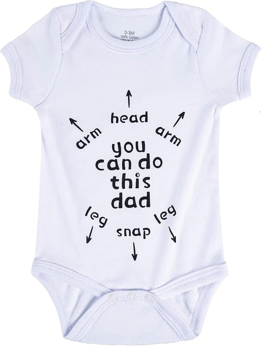 Cnins Funny Baby Bodysuit & Daddy Matching Cotton Outfit for Wild One 1st Birthday, Unisex Newborn Infant Clothes 0-24M