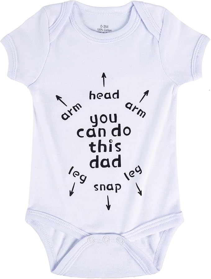 Cnins Funny Baby Bodysuit & Daddy Matching Cotton Outfit for Wild One 1st Birthday, Unisex Newborn Infant Clothes 0-24M