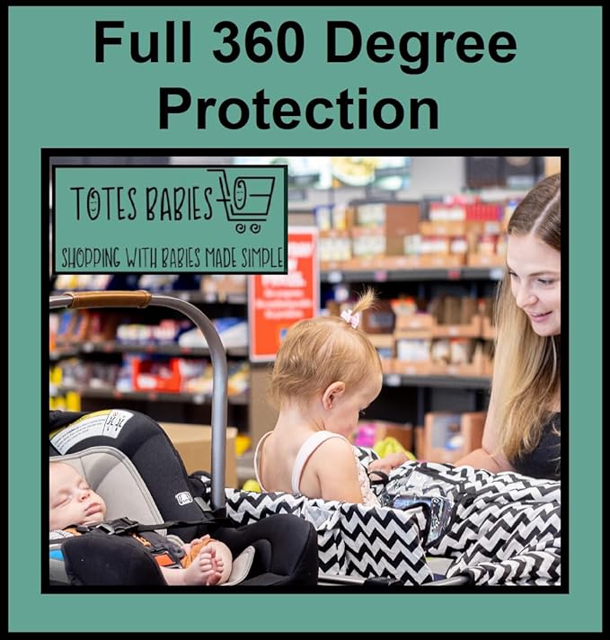 Shopping Cart Cover & Highchair Cover, Soft Cotton, with Phone Pouch, Black & White