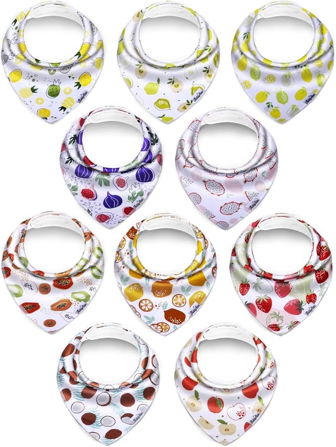 Organic Cotton Baby Bibs for Boys, Girls - Soft Drooling and Teething Bibs - Absorbent, Adjustable Bib for Toddlers