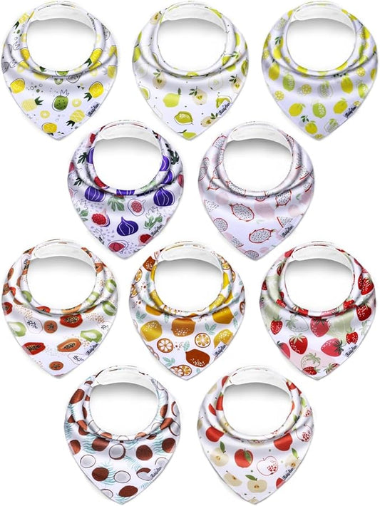 Organic Cotton Baby Bibs for Boys, Girls - Soft Drooling and Teething Bibs - Absorbent, Adjustable Bib for Toddlers