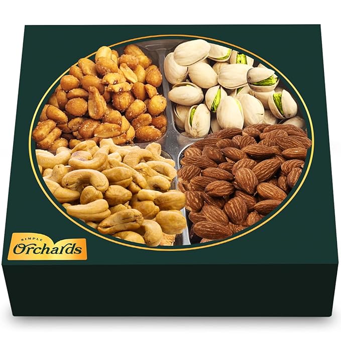 Nuts gift Basket of Cravings Gourmet Collection, Healthy Kosher Snacks, Premium Mixed Nuts Box Bouquet Platter Perfect for Holiday Gifts.