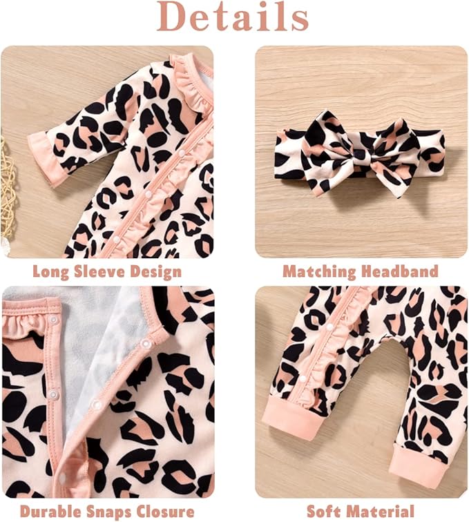 Aalizzwell Baby Girls Romper Outfit Fall Winter Clothes with Accessories