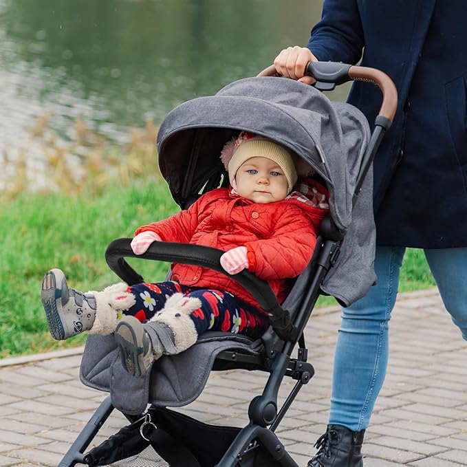 Baby Stroller Belly bar Stroller Armrest Handle Crossbar Accessories Compatible for BBZ YoYo and Yoyo Black PU Pushchair Leather pram