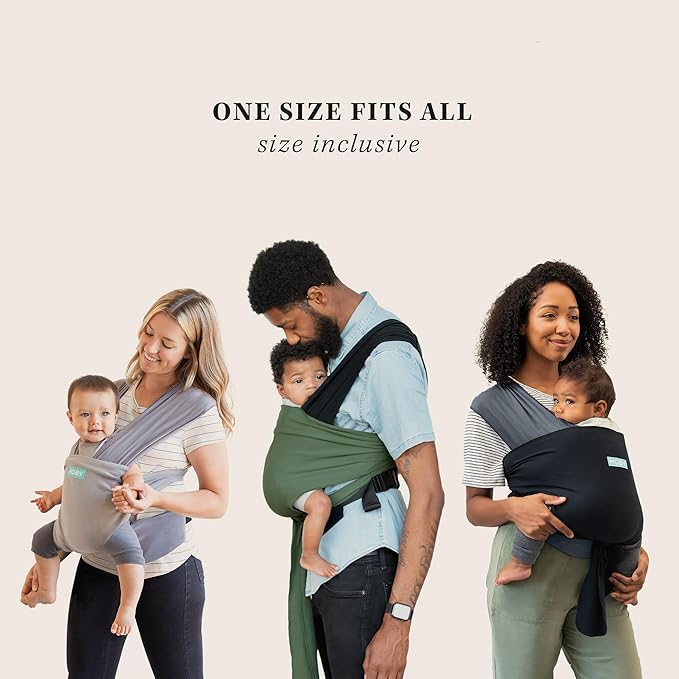 Moby Baby Wrap Carrier Easy-Wrap for Newborns to Toddlers (8-33lbs), Infant Sling Carrier, Lightweight & Hands Free Design for Mom and Dad, Adjustable for All Body Types (Smoked Pearl)