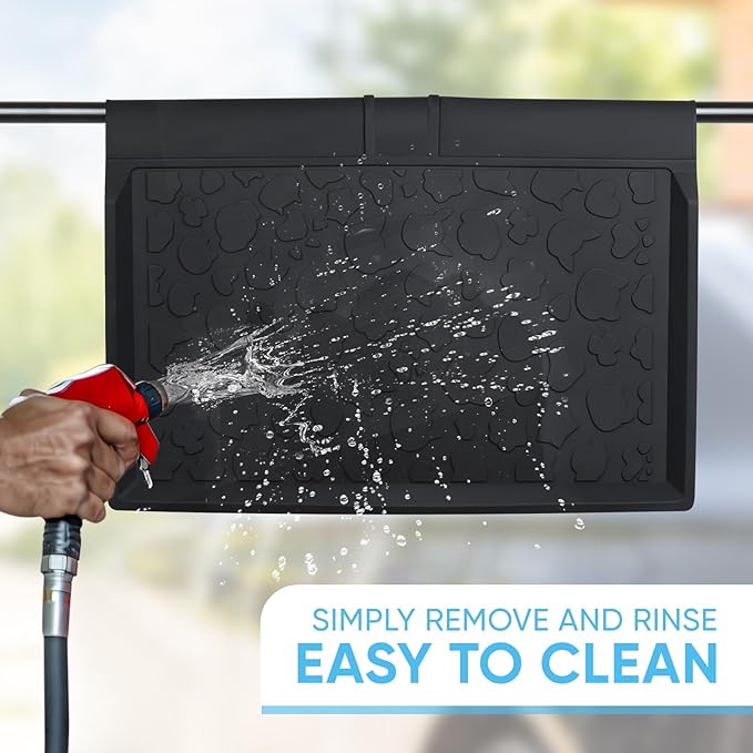 All Weather Mat for Wrangler Deluxe 4 Seater Stroller Wagon,Myvikcar Insert Floor Protect Pad 31.5x22 Inch(Black)