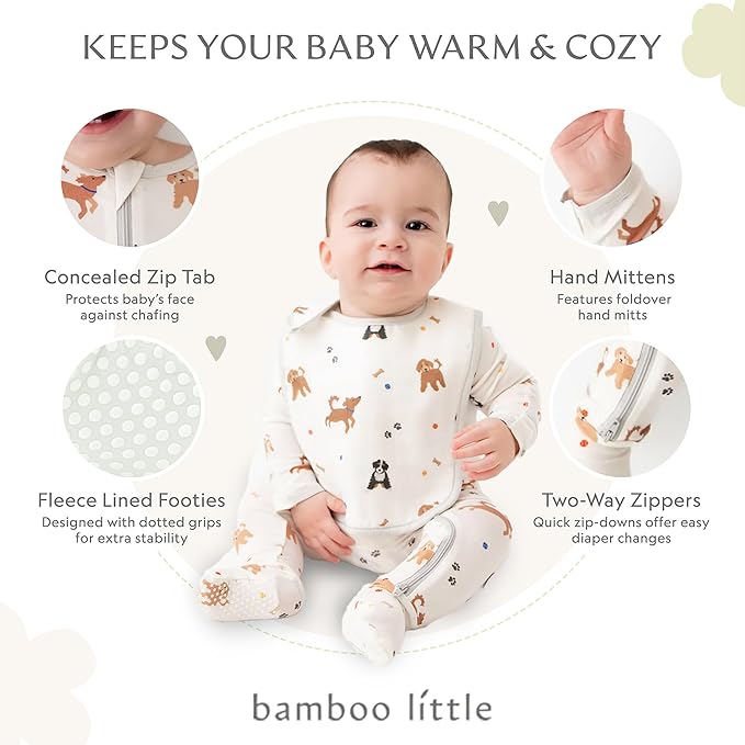 Bamboo Little Soft Baby Footie Pajamas, Baby Clothes, Newborn Sleepers, 95% Viscose and 5% Spandex, 0-24 Months