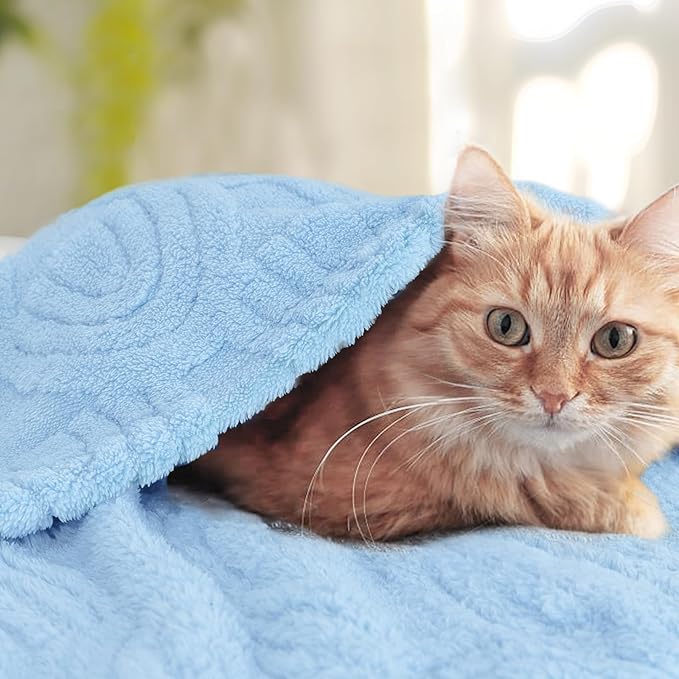 HOMRITAR Baby Blanket with 3D Rainbow Super Soft Cozy Fluffy Fleece Blankets for Boys Girls, Room Decor Birthday Gifts Baby Bedding for Toddle Newborn, Blue, 30 x 40 Inches