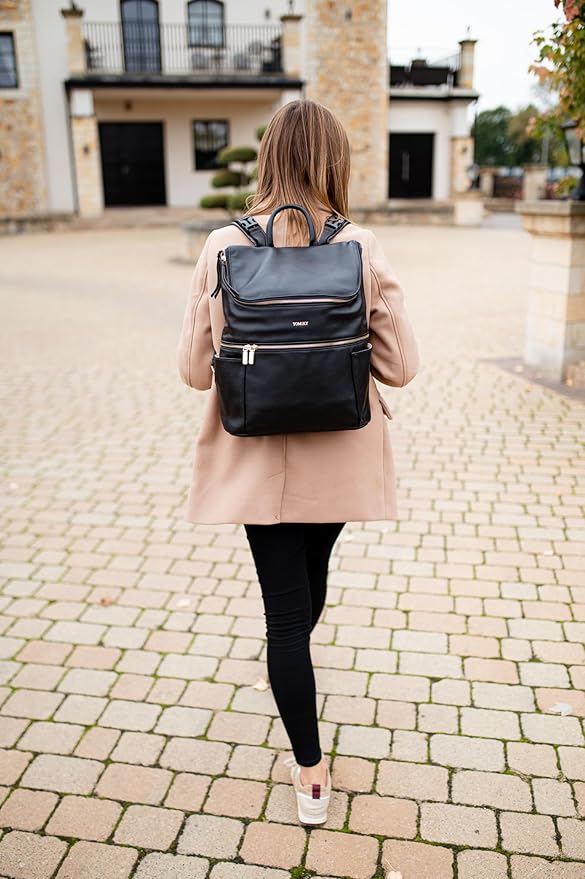 Leather Diaper Bag Backpack for Boy Girl Twins, Toddler Diaper Bag with Multiple Pockets, Cooler Compartment