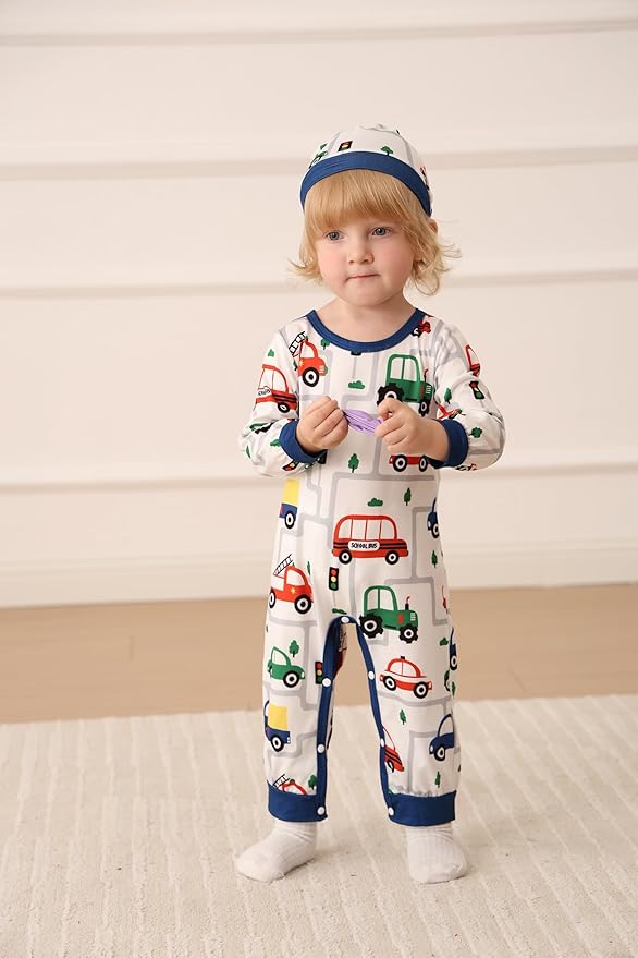 NZRVAWS Baby Boy Clothes Preemie Infant Boy Bear Outfits Jumpsuit Bodysuit Letter Print Romper