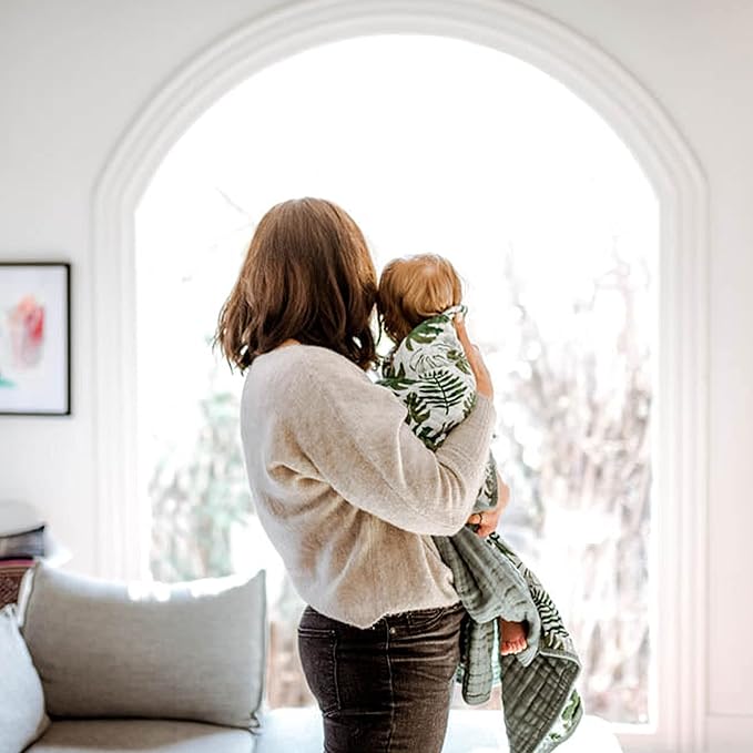 Little Unicorn Original Premium Cotton Quilt | Multi-Layered & Extra-Soft Muslin Fabric |for Babies & Toddlers (Tropical Leaf)