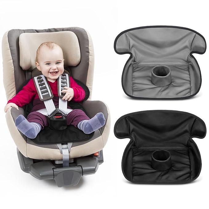 2 Pack Black Car Seat Protector for Potty Training Waterproof Piddle Pad Cover from Spillages Nappy Leaks Toilet Training Anti Slip Backing Strollers Carseat Liner for Toddlers Babies