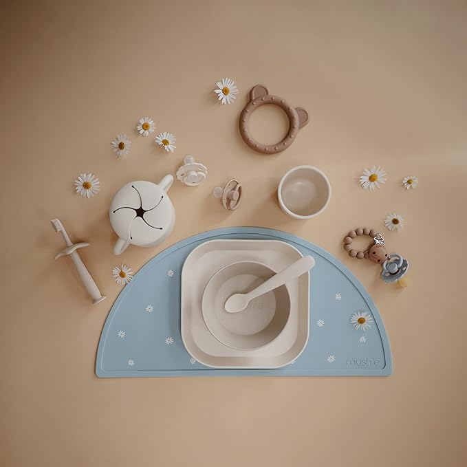 mushie Silicone Baby Teether Toy | Bear (Natural)