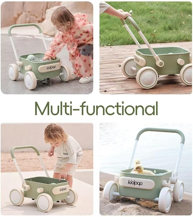 Kidpop PULA 2-in-1 Push and Pull-Along Wagon, Baby Push Walker for First Learner from 7 Month to 4 Year, One Year Birthday Gifts, Sturdy and Safe, Indoors and Outdoors (Purple)