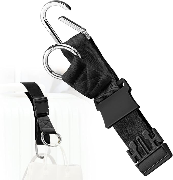Elastic Jacket Gripper with D-Ring Hook and Buckle, ZINZ D-Ring Hook Baggage Suitcase Straps Belts Travel Accessories, Makes Your Hands Free