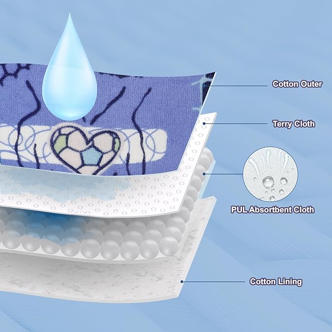 MooMoo Baby Absorbent Potty Training Pants 8 Packs Cotton Training Underwear for Boys 6T