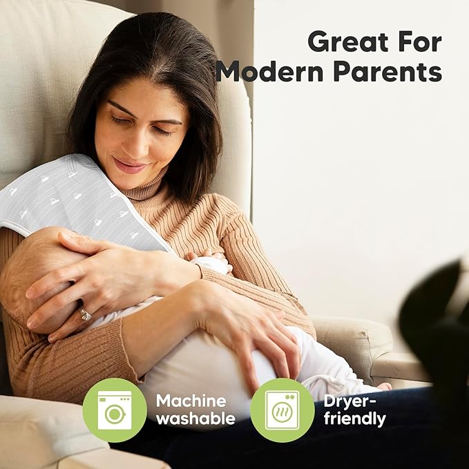 Organic Burp Cloths Baby Boy & Girl - 5-Pack Super Absorbent Cotton Burping Cloths for Babies, Soft & Plush Newborn Spit Up Rags, Infant Towels for Milk Spit Up, Unisex, Large 21" x 10" (Vessels)