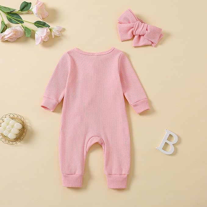 Cute Floral Floral Print Long Sleeve Infant Newborn Baby Girl Clothes Baby Girl Jumpsuit