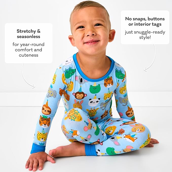 Little Sleepies Two-Piece Pajama Set for Boys & Girls, Soft Viscose from Bamboo Toddler Pajamas for Kids, Family Matching PJs