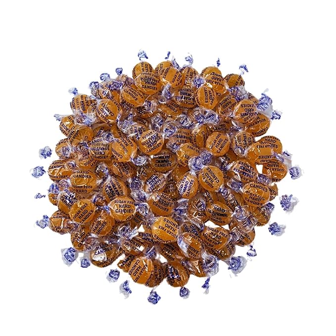 Sugar Free Butterscotch Hard Candy 1 lb Bag Individually Wrapped Gluten Free, Keto And Diabetic Friendly Gourmet Butterscotch Flavored Candies (16oz)