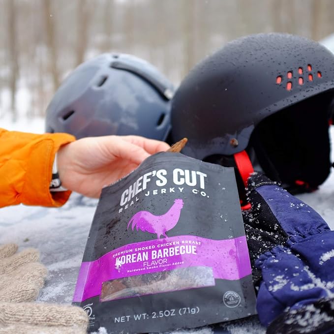 Chef's Cut Chicken Jerky Meat, Korean Barbecue (2.5 Ounce Bags, Pack of 4) - High Protein, 10g Protein, 70 Calories, Gluten-Free, Premium Smoked Chicken Breast, Keto Friendly Snack, Low Carb Snack