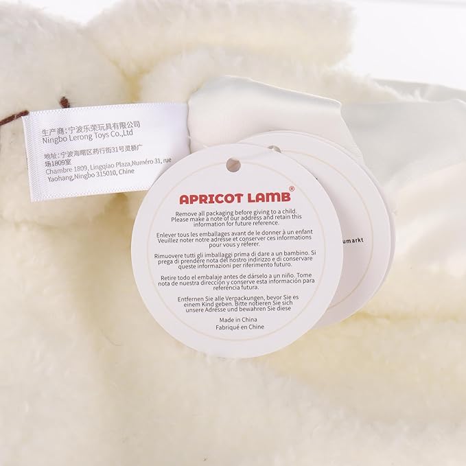 Apricot Lamb Stuffed Animals Soft Security Blanket White Bunny Rabbit Infant Nursery Character Blanket Luxury Snuggler Plush(White Bunny, 14 Inches)