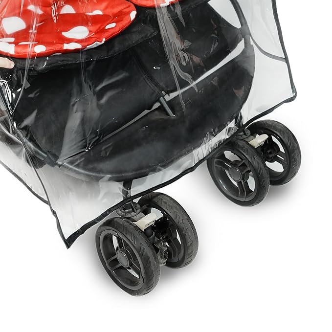 Double Stroller Rain Cover - Universal Fit Weather Shield for Side by Side Baby Stroller, Waterproof Windproof Jogger Stroller Cover for Rain, Snow & Dust Protection – Baby Outdoor Travel Essential