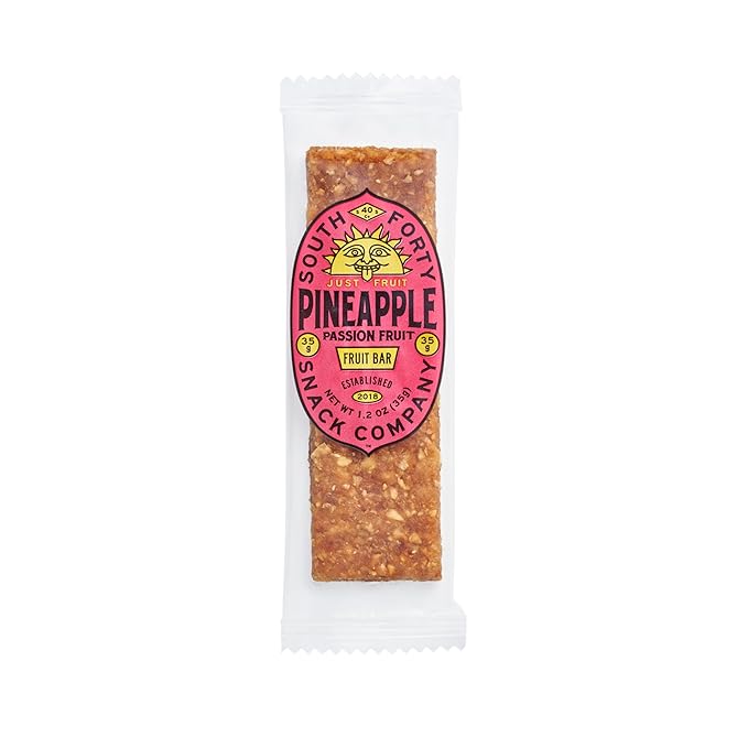 South 40 Snacks Tropical Pineapple Passionfruit Fruit Bar, just 2 Ingredients, Real Dried Fruit Leather (35g Bar, Pack of 18)